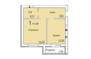Однокомнатная квартира ЖК Рождественский