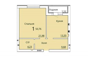 Однокомнатная квартира ЖК Рождественский