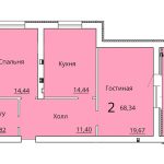 Двухкомнатная квартира ЖК Рождественский